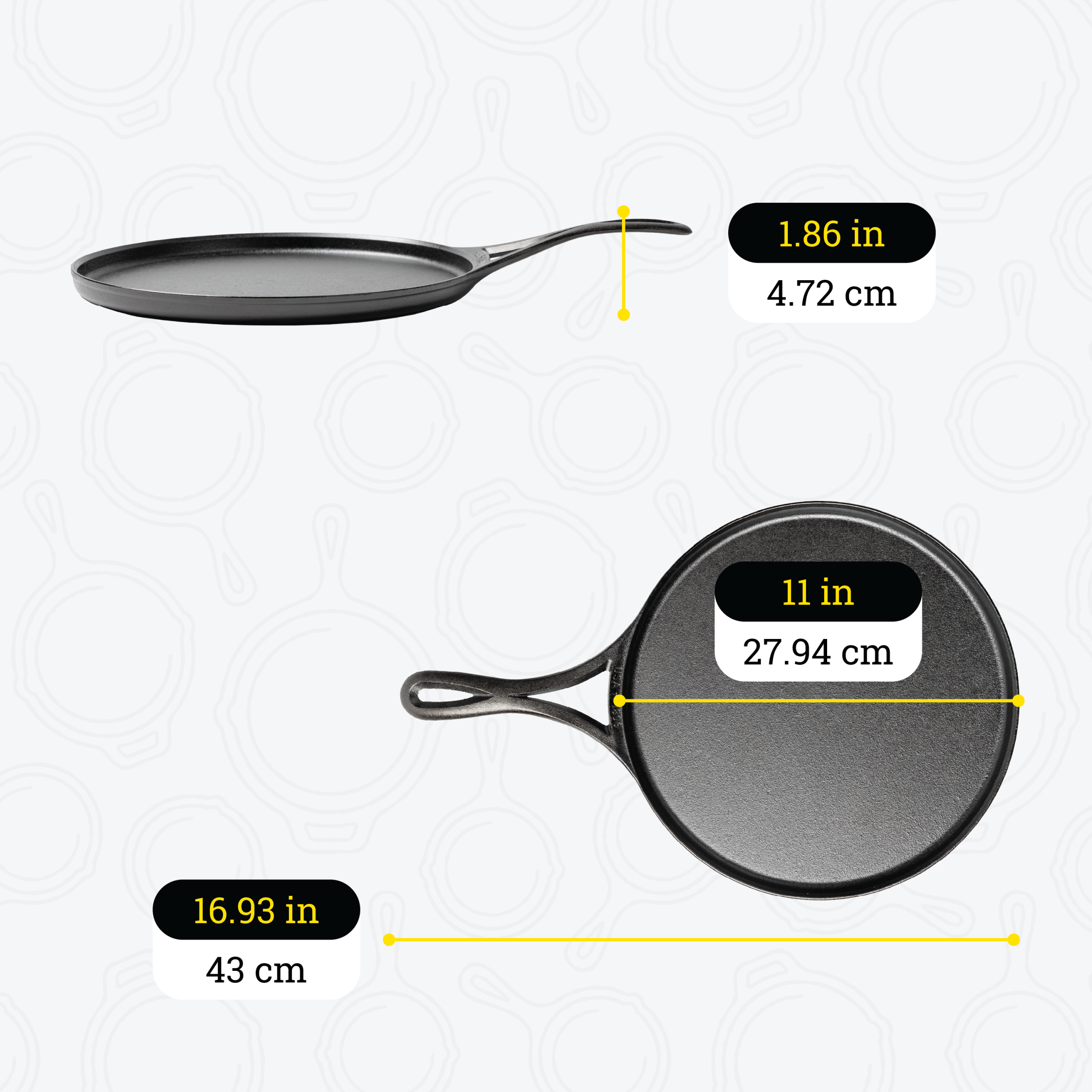 Blacklock 11 Inch Lightweight Cast Iron Griddle - Image 7