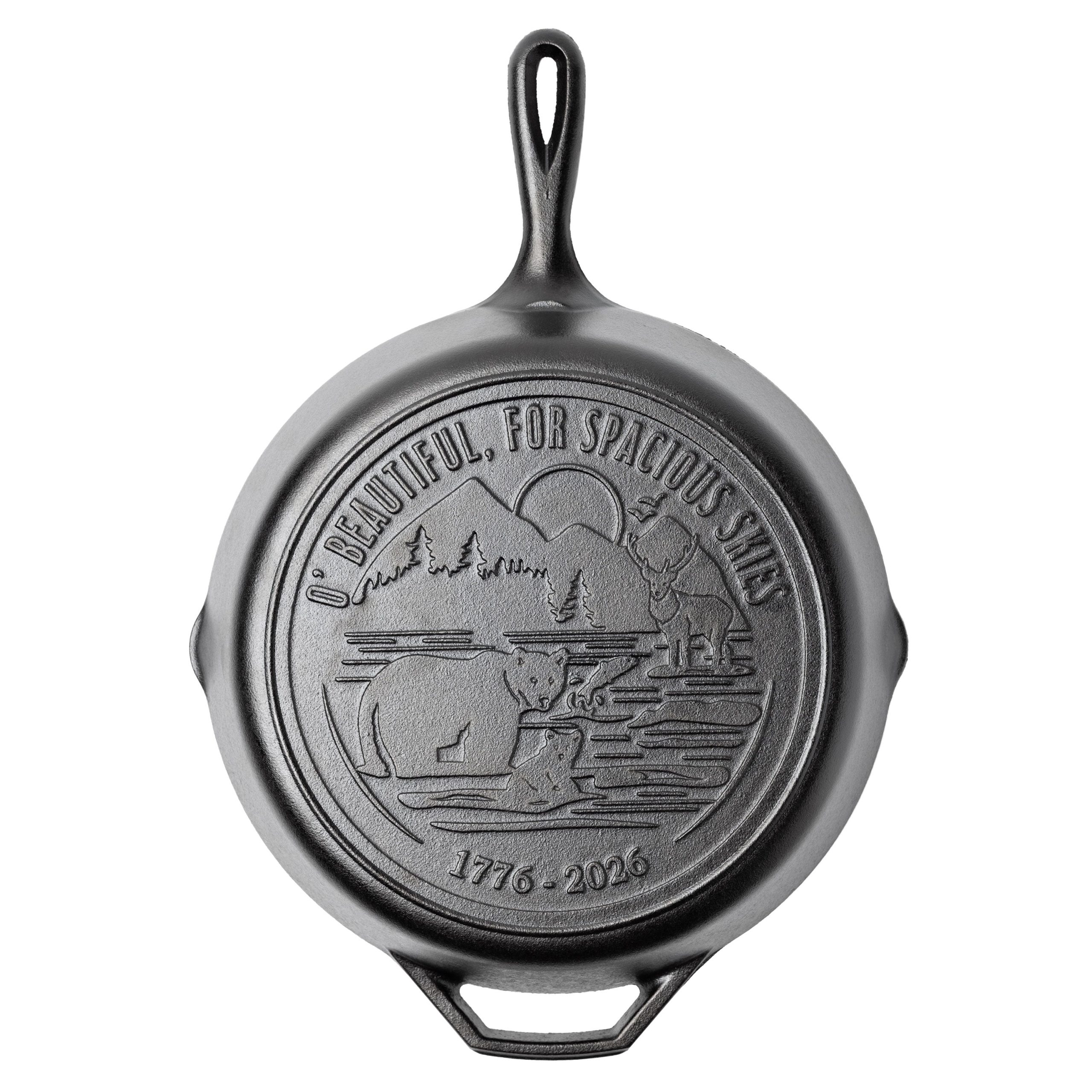 Lodge 12 Inch Seasoned Cast Iron Skillet. Spacious Skies