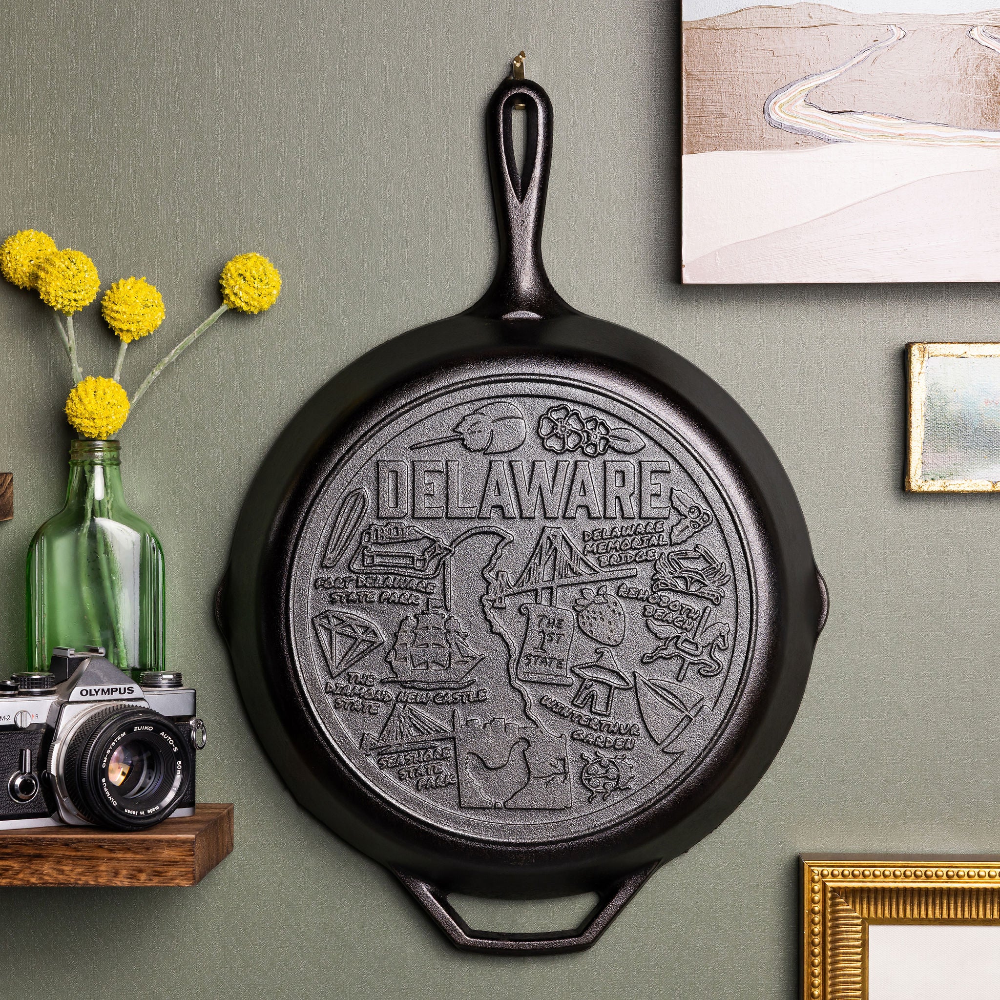 American Road Trip: 12 Inch Seasoned Cast Iron Skillet. Delaware - Image 2