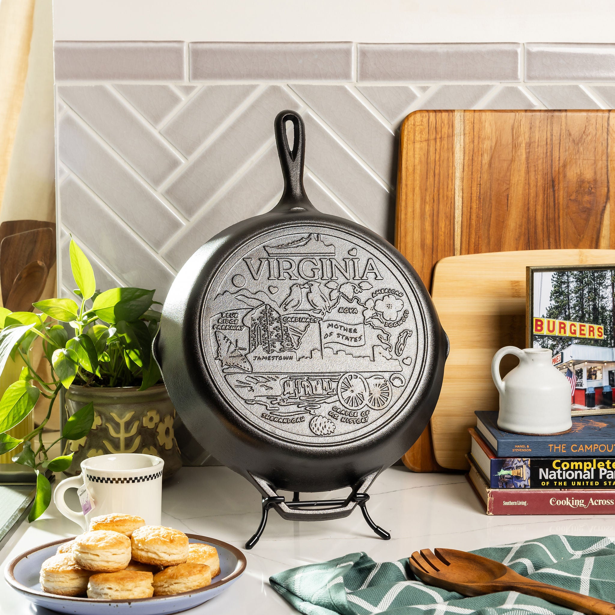 American Road Trip: 12 Inch Seasoned Cast Iron Skillet. Virginia - Image 2