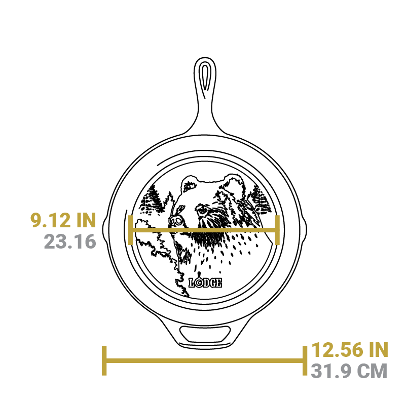 Wildlife Series™ 12 Inch Cast Iron Bear Skillet - Image 6