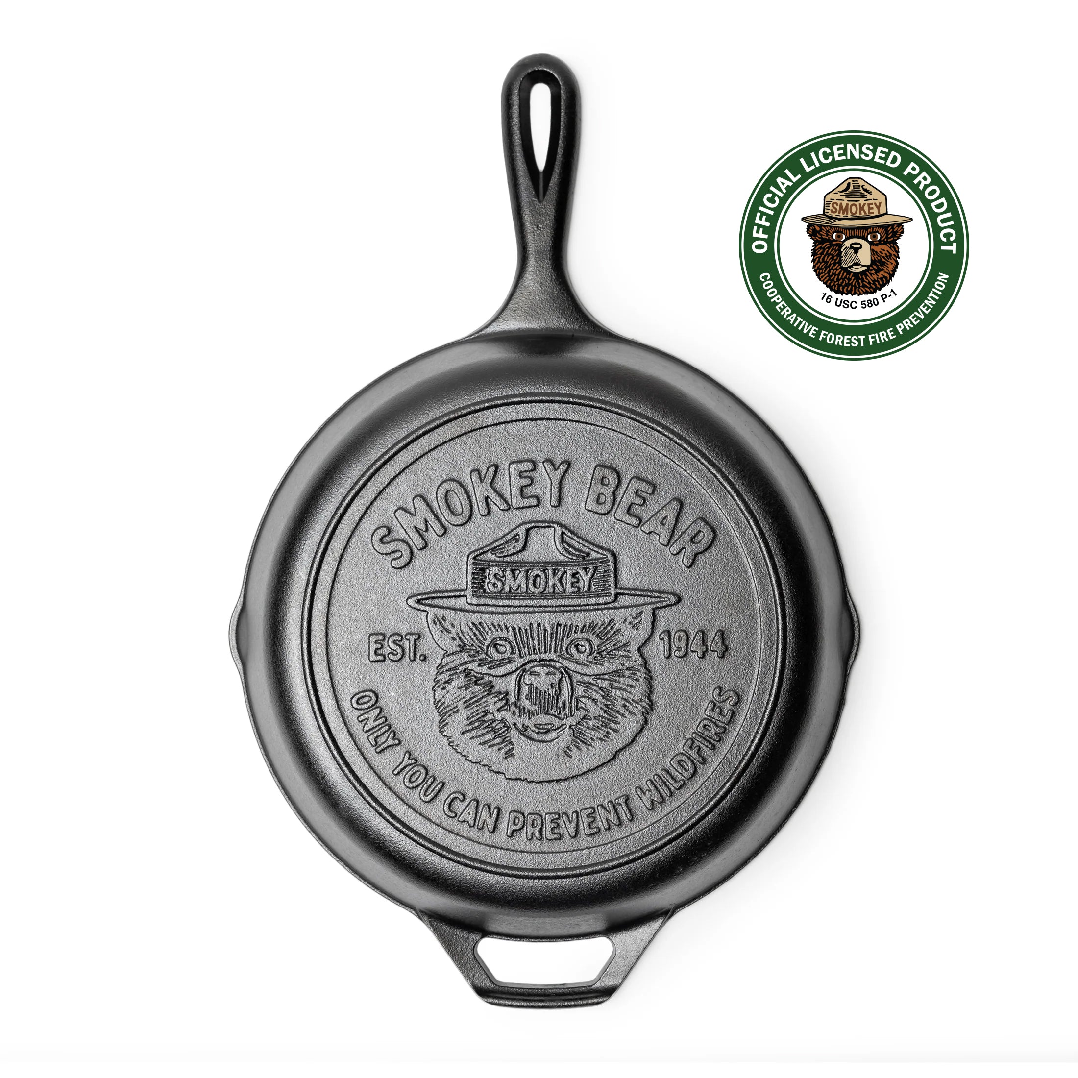 10.25 Inch Seasoned Cast Iron Smokey Bear® Skillet - Image 6